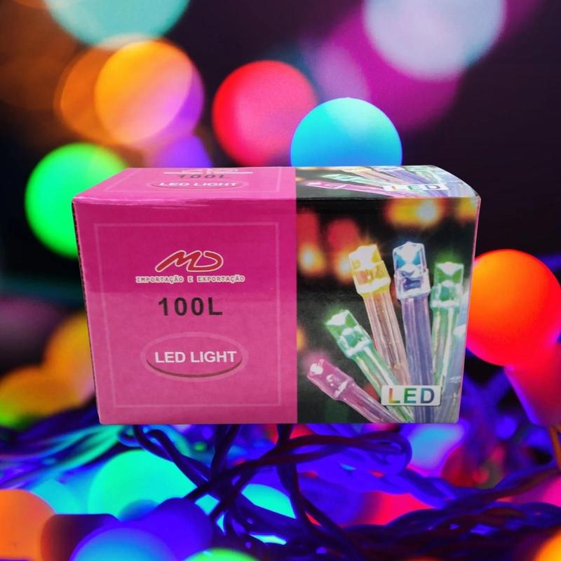 Pisca Pisca De Natal Fio de Fada 100 Leds Coloridos 10 MT Bivolt